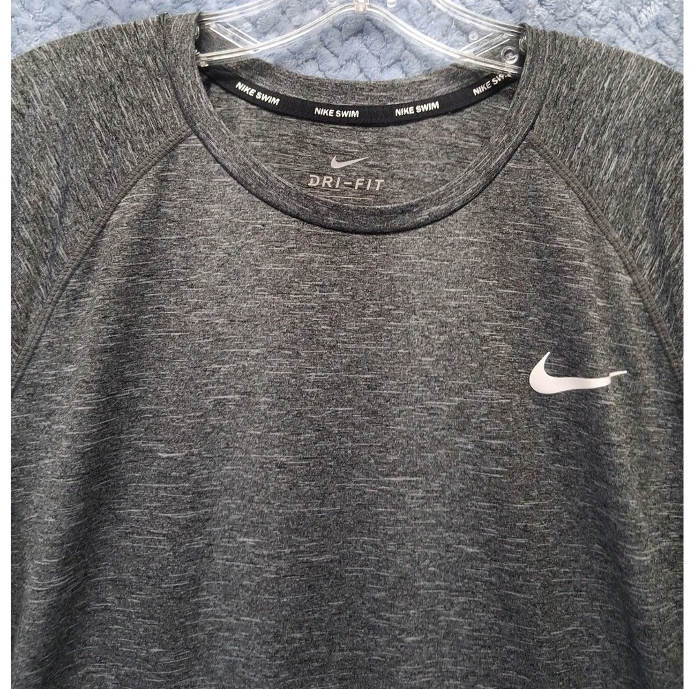 Nike Swim Dri-FIT Rash Guard Mens XXL Gray Short Sleeve UPF 40+ Beach Pool